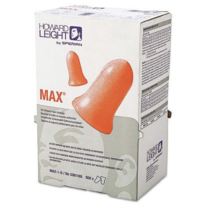 HONE MAX-1 PRE-SHAPED FOAM EAR PLUGS W/O CORD NRR 3301161 200/BX
