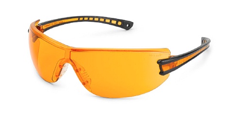 GWAY 19GB77 LUMINARY, BLACK TEMPLES, ORANGE INSET, ORANGE LENS SAFETY GLASSES