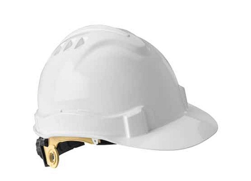 GWAY 72200 SERPENT, UNVENTED WHITE SHELL, RATCHET SUSPENSION SAFETY HELMET