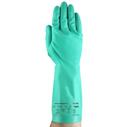 ANSL 37-155-9 117143 SIZE 9 SOL-VEX NITRILE UNLINED 15 MIL GLOVES