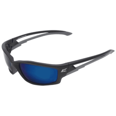 EDGE TSKAP218 KAZBEK BLACK FRAME POLARIZED AQUA PRECISION BLUE MIRROR LENS SAFETY GLASSES