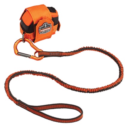 ERGODYNE 19802 TOOL LANYARD SINGLE CARABINER - 10LBS 3100F(X) STANDARD ORANGE & GRAY