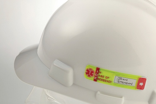 ACCUFORM LHTL676 WSID-02 EMERGENCY ID HARD HAT LABEL