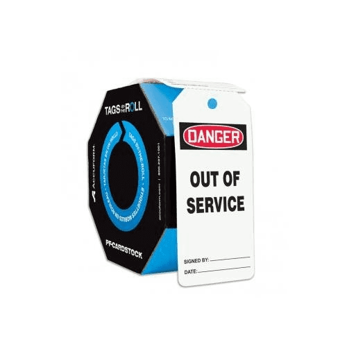 ACCUFORM TAR118 TAGS ON A ROLL (100) "DANGER: OUT OF SERVICE"