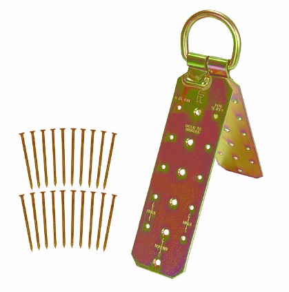 FALLTECH 7410 REUSABLE, HINGED ROOF ANCHOR WITH HEAVY DUTY D-RING; INCLUDES NAILS