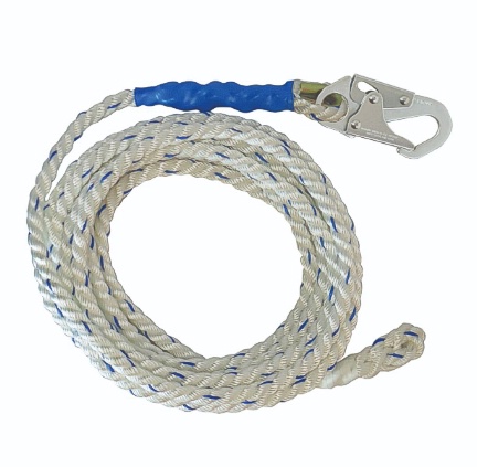 FALLTECH 8150 50' VLL SNAP HOOK + BACK SPLICE 5/8" WHITE