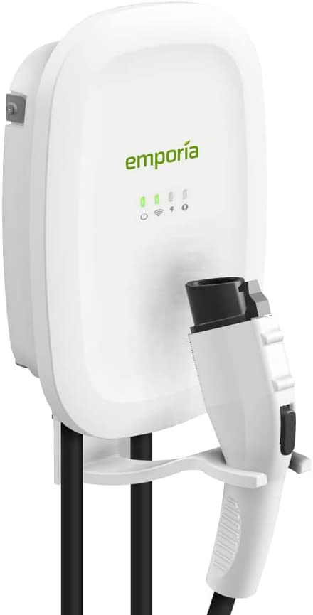 EMPORIA EMEVSE1-A-H-J EV CHARGER WHITE LEVEL 2 48 AMP HARDWIRE 25' CHARGING CABLE WITH CCS/J1772 CONNECTOR TYPE UL AND ENERGY STAR LISTED WIFI ENABLED