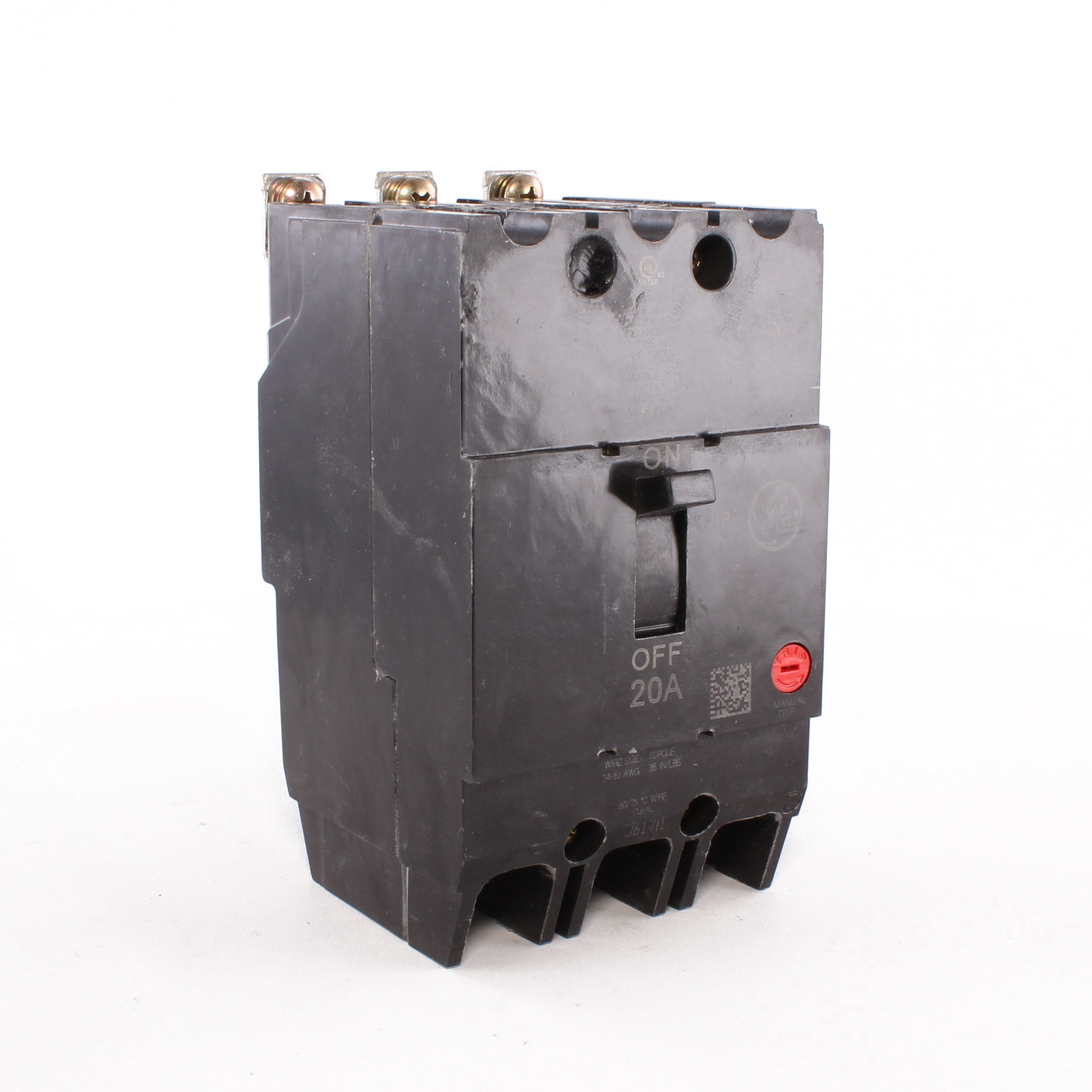 ABB, TEY320, Circuit Breaker, 20A, 3 Pole, Thermal Magnetic, Interrupt Rating: 14kA@277 Vac