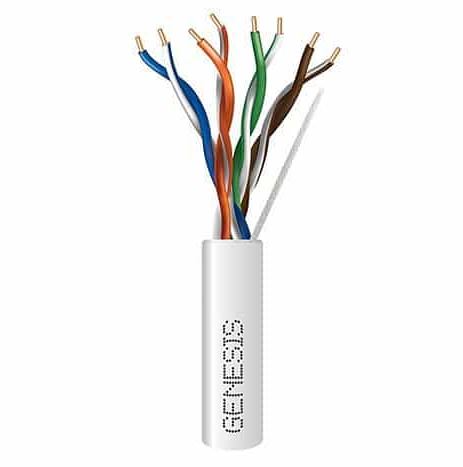 GENE 63612101 CAT 6 PLENUM CABLE, UTP, 1000' REEL IN BOX, WHITE