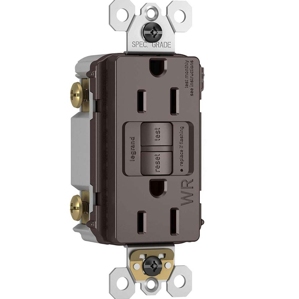 PASS 1597TRWR BROWN GFCI TAMPER RES
