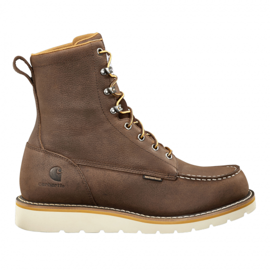 CARH FW8095-M-DK BROWN OIL TANNED-10M WATERPROOF 8" SOFT TOE WEDGE BOOT LEATHER DUAL DENSITY RUBBER + EVA SOFT TOE MEN'S