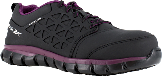 REEB RB492-8W WOMENS'S ATHLETIC WORK SHOE BLACK/PLUM