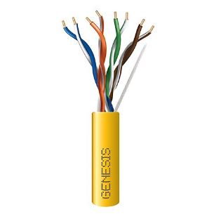 GENE 50881102 24/4 CAT 5E PLENUM YELLOW 1000'PULL BOX