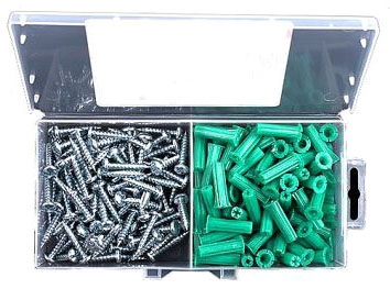EBIN ENA4HC 1/4X1 ANCHOR KIT VINYL PLASTIC 10X1 HEX 5/16" SCREW SIZE MASONRY BIT AND DRIVER INC.
