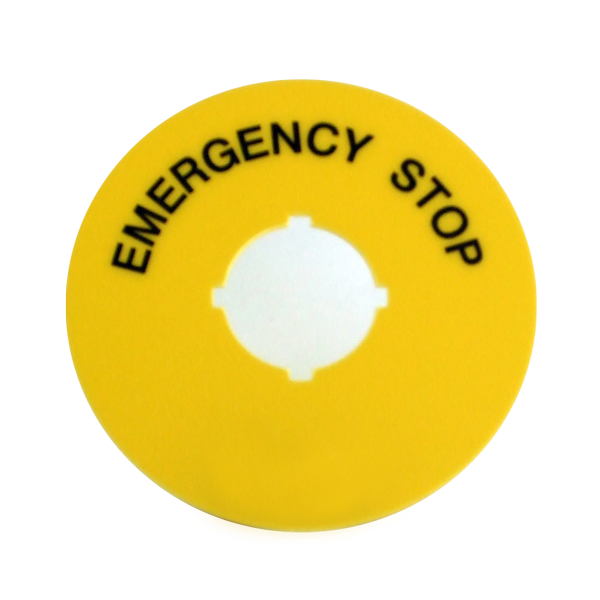 IMO B3-7603-2 PUSH BUTTON YELLOW DISC EMERGENCY STOP LABEL