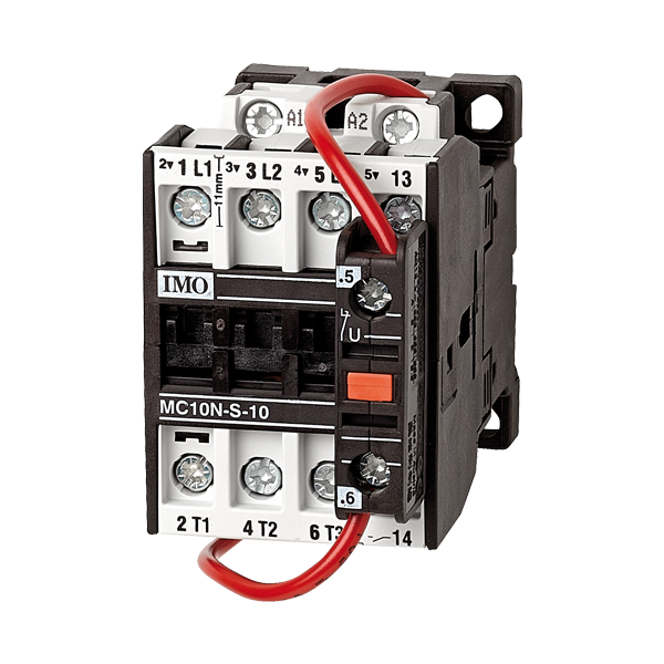 IMO MC10N-S-1024DC CONTACTOR 3 POLE OPEN 4KW 10A AC3 1 NORMALLY OPEN AUXILIARY 24V DC COIL OVERLOAD = MCOR-1-...