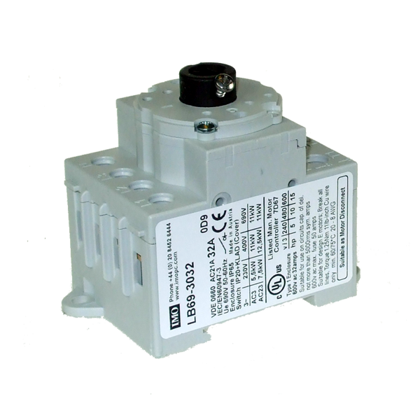 IMO LB69-3032 BASE MOUNT DOOR INTERLOCK ISOLATOR BODY 3 POLE 32A FOR USE WITH E69¦ SHAFTS AND H69¦ HANDLES