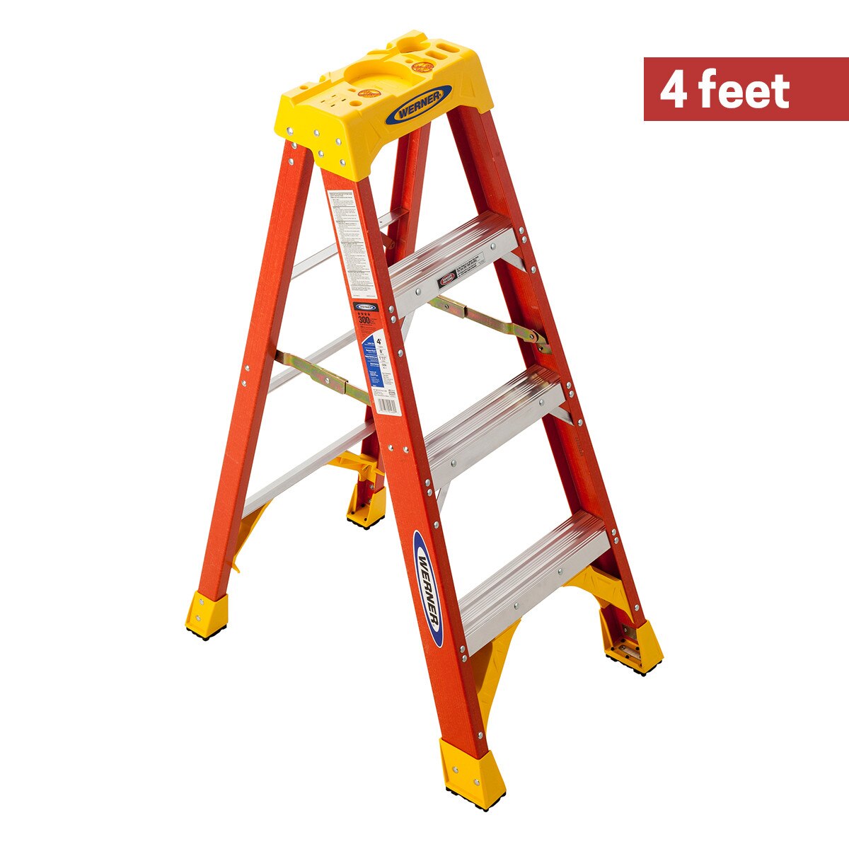 LADDER 6204 4' FIBERGLASS HEAVY DUTY STEPLADDER TYPE 1A