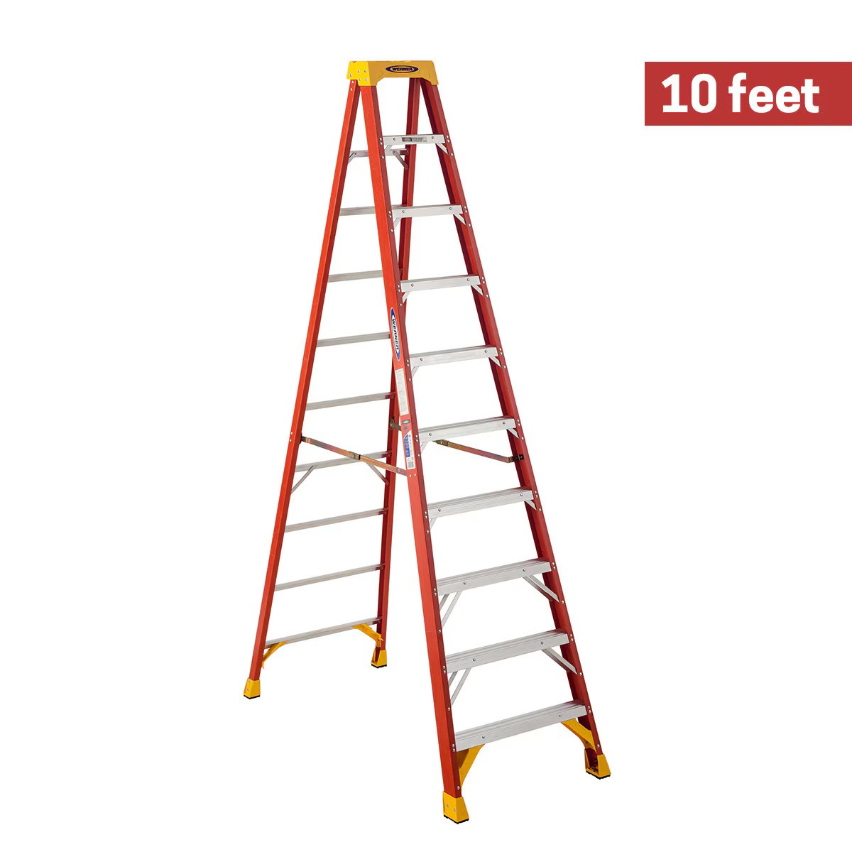 LADDER 6210 10' FIBERGLASS HEAVY DUTY STEPLADDER TYPE 1A