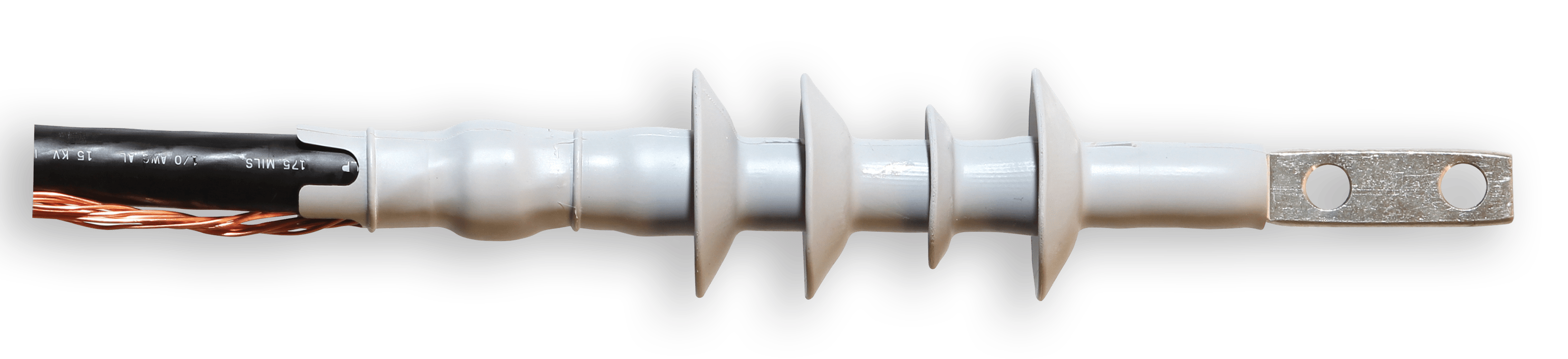 PRYSMIAN/ELASPEED PCT15M1-CF-53965 1/0-3/0 5KV #2-3/0 15KV OUTDOOR TERMINATION 4-SKIRT W/ TWO HOLE LUG