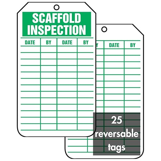ACCUFORM TRS317CTP SAFETY TAG SCAFFOLD INSPECTION 1EA=25/PK