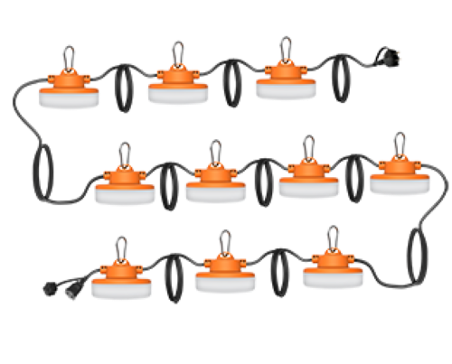 RAB, STRING34-100, LED String Light, 130W; 16000 lm; 8.66 in x 17.32 in x 7.48 in; Orange