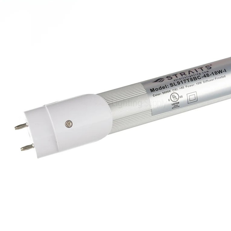 STRA 11052453-1 SL960T8BC-48-18W- 100/277V-5000-F-120-I-N-G13-SD-1 LED T8 TUBE 4FT 18W 5000K 2700L FROST LENS BALLAST COMP & BALLAST BYPASS SINGLE & DOUBLE END CONN 5Y 120-277V MS4T8A18-50K