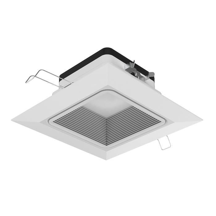 JUNO JPDZ4-SQDB-ALO10-SWW5WD-90CRI- -120-F-RPC-WWH-M6 4" LED CANLESS SQUARE WHITE BAFFLE COLOR/LUMEN PODZ SELECTABLE                    **** CI# 269134 ****