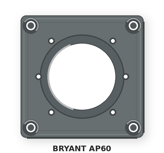 BRYN AP60 ADAPTER PLATE FOR 60A RECEPTACLES AND INLETS